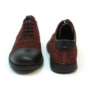 Camper Alicante Red and Black Houndstooth Shoes